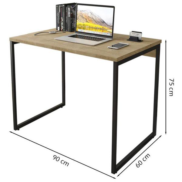 Imagem de Mesa Para Escritorio Estilo Industrial 90x75 cm 133160 Nature Mobel