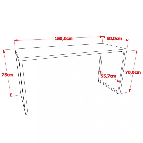 Imagem de Mesa Para Escritório Home Office Estilo Industrial Form C01 150 cm Preto Onix - Lyam Decor