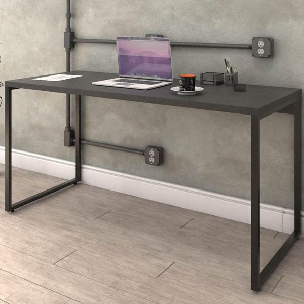 Imagem de Mesa Para Escritório Home Office Estilo Industrial Form C01 150 cm Preto Onix - Lyam Decor