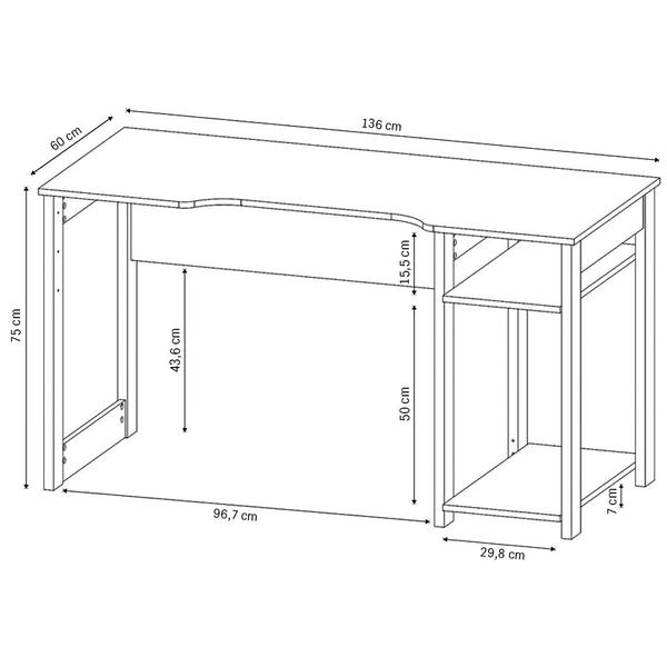 Imagem de Mesa para Escritório Home Office Gamer ME4152 MDP Preto/Azul G69 - Gran Belo