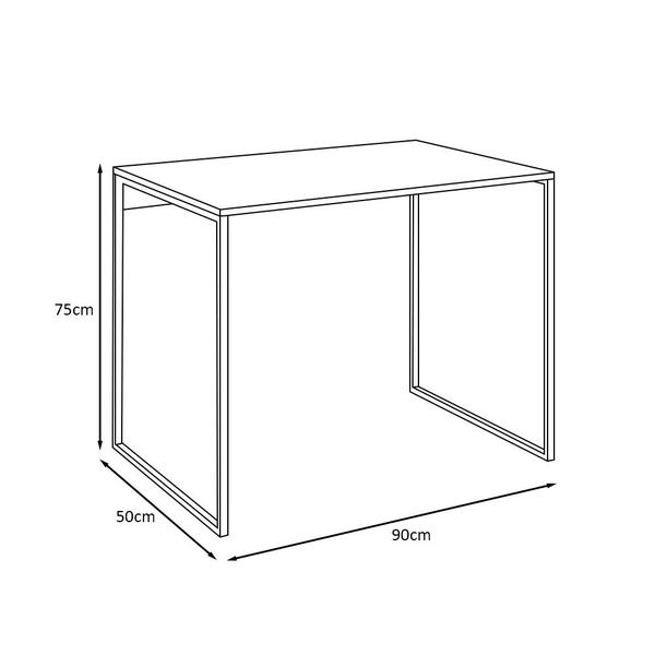 Imagem de Mesa para Escritório Industrial Base Ferro Dourado Tampo Mdp Branco 90x50