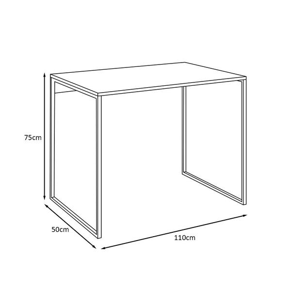 Imagem de Mesa para Escritório Industrial Base Ferro Dourado Tampo Mdp Preto 110x50