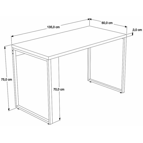 Imagem de Mesa para Escritório Office Kuadra Carvalho Dark 8397 - Compace