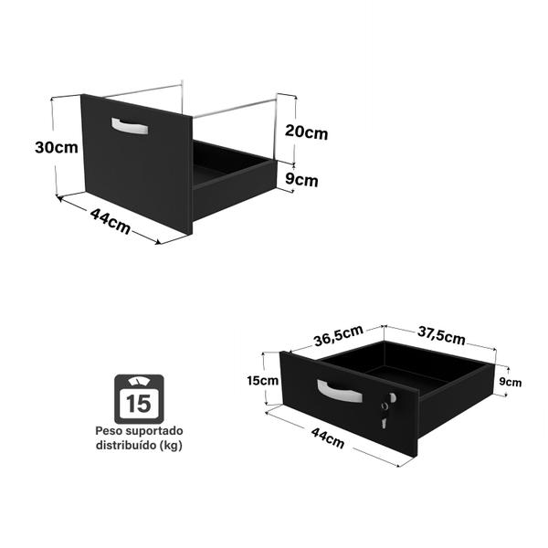 Imagem de Mesa Para Escritório Pedestal 3 Gav. 1700x700 Tpo 30mm NetMobil