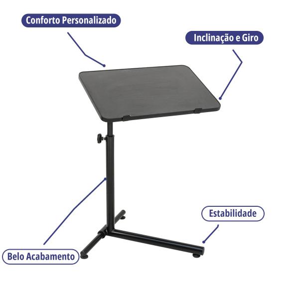 Imagem de Mesa para Notebook Ajuste Completo 96x54cm Office Estudo