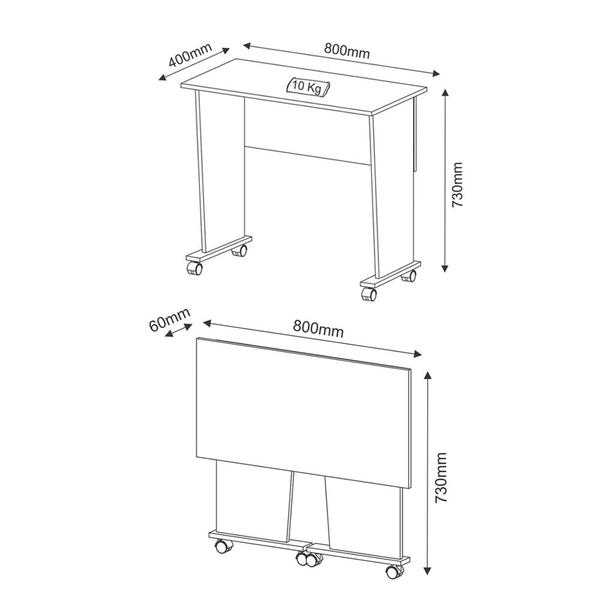 Imagem de Mesa para Notebook com rodízios ME4117 Rústico - Tecno Mobili