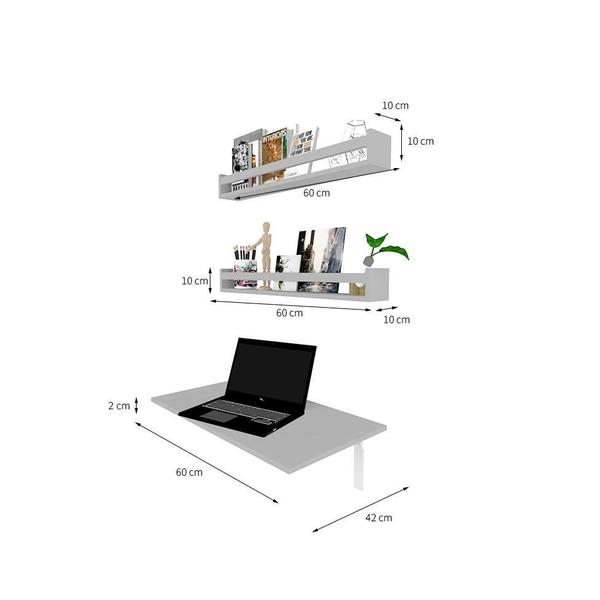 Imagem de Mesa para Notebook Dobrável KitCubos Cinza Cristal 60 cm