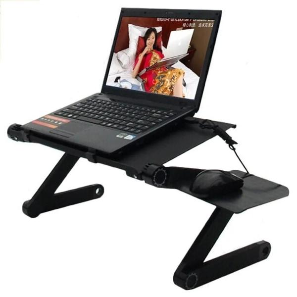 Imagem de Mesa para Notebook Dobrável Multifuncional Alumínio cor Preto Articulada