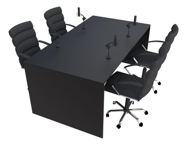 Imagem de Mesa para Podcast 100x156cm Preto - Linha Premium - 1.1