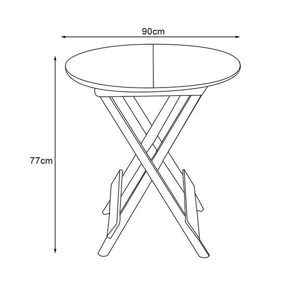 Imagem de Mesa para Restaurante Dobravel de Madeira 90 Redonda - Preto