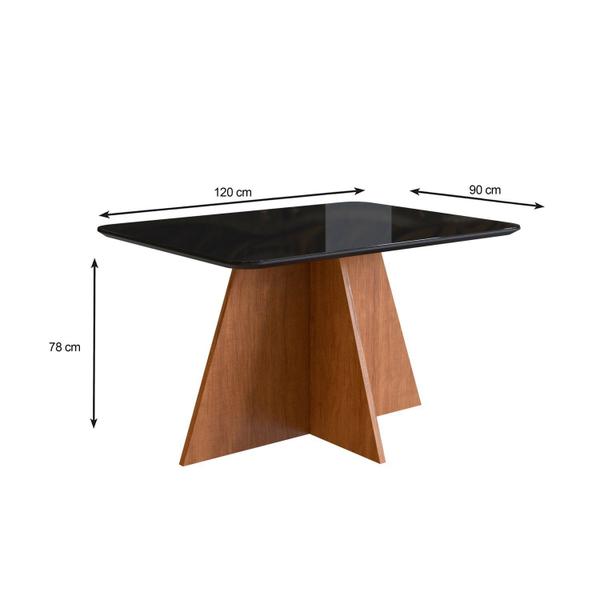 Imagem de Mesa para Sala de Jantar 120x90cm com Vidro Lapidado