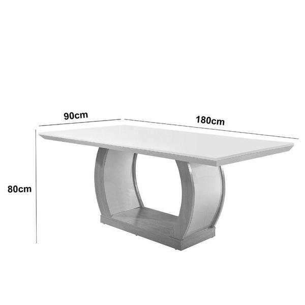 Imagem de Mesa Para Sala De Jantar 180cm Em Mdf E Vidro Com Canto Copo