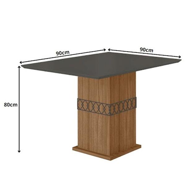 Imagem de Mesa para Sala de Jantar 90cm Quadrado Tampo Chanfrado Amalia Poliman