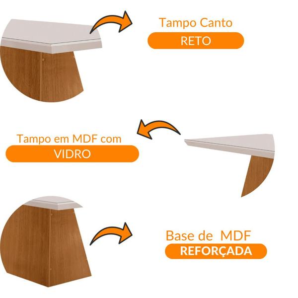 Imagem de Mesa para Sala de Jantar Aida 180cm Em MDF e Vidro