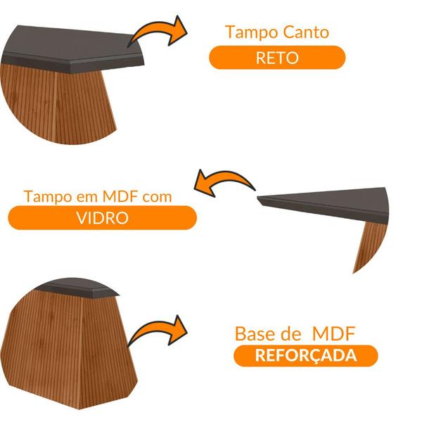 Imagem de Mesa para Sala de Jantar Aida 180cm Em MDF e Vidro