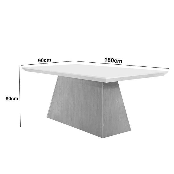 Imagem de Mesa Para Sala De Jantar Aida 180cm Em Mdf E Vidro Off White