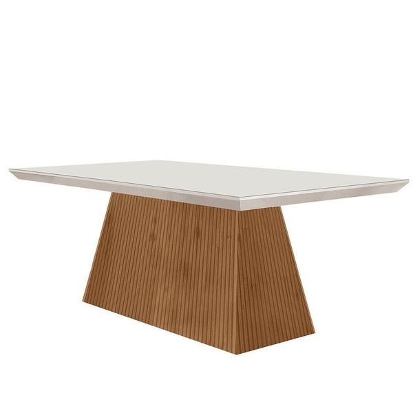 Imagem de Mesa Para Sala De Jantar Aida 180cm Em Mdf E Vidro Off White