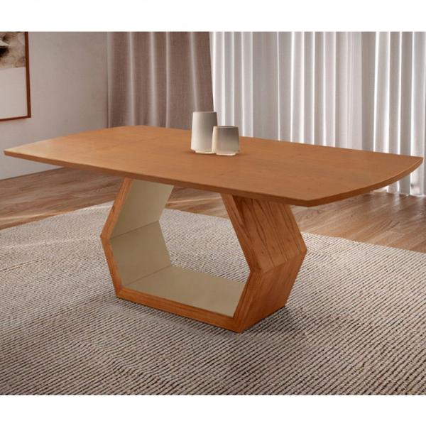 Imagem de Mesa para Sala de Jantar Ane 180cm Madeira Tampo Barril Laminado Moderna Mobília