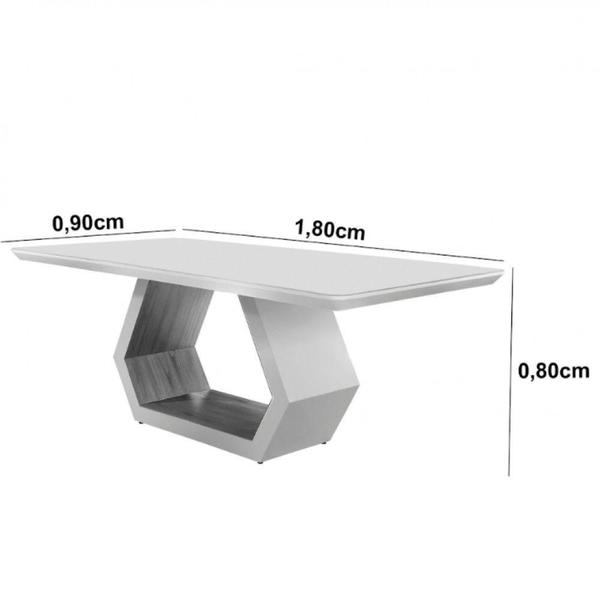 Imagem de Mesa Para Sala De Jantar Ane Moderna Mobilia Off White Com Cinamomo-cinamomo Imbuia