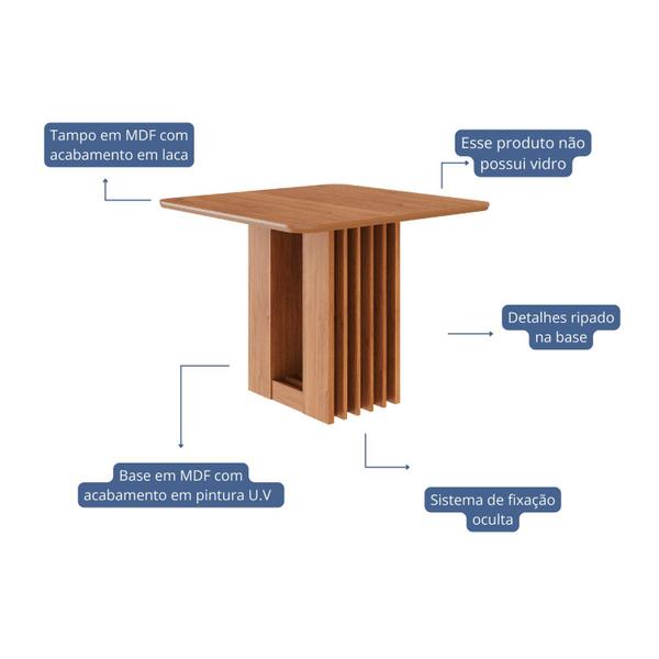 Imagem de Mesa para Sala de Jantar Ariela 0,95x0,95 sem Vidro Cinamomo