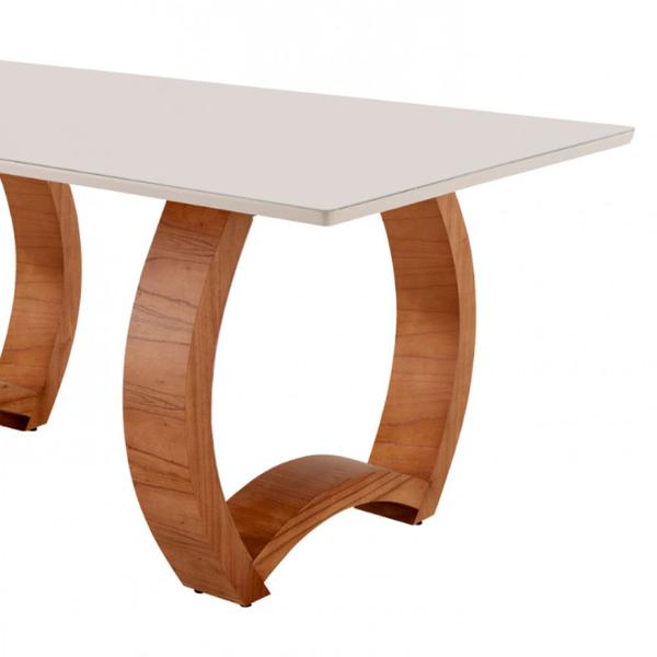 Imagem de Mesa para Sala de Jantar Bali 180cm Madeira com Vidro Moderna Mobília