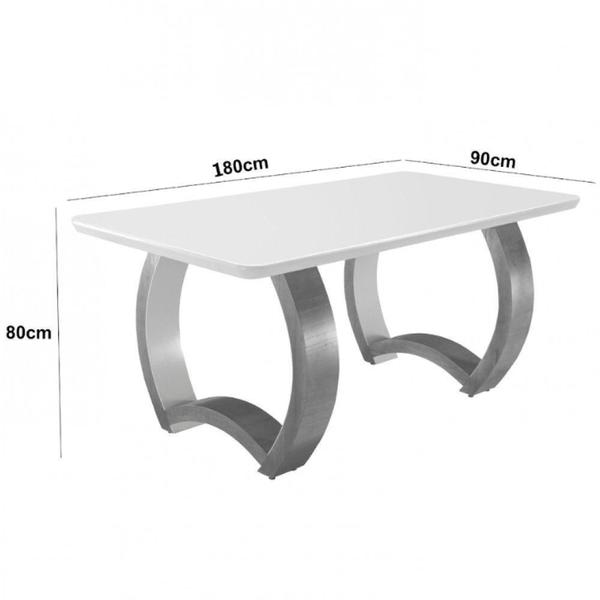 Imagem de Mesa Para Sala De Jantar Bali 180cm Moderna Mobília Cinamomo Com Champanhe-cinamomo Imbuia