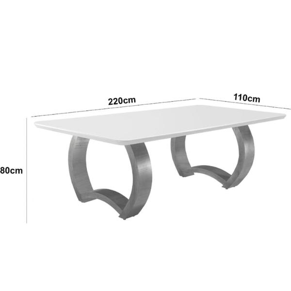 Imagem de Mesa para Sala de Jantar Bali 220cm Madeira com Vidro Moderna Mobília