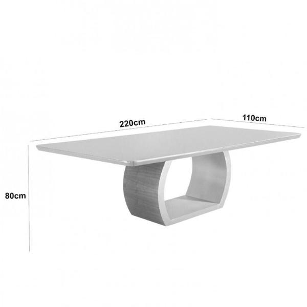 Imagem de Mesa Para Sala De Jantar Ellis 220cm Moderna Mobília Cinamomo Com Champanhe-champanhe