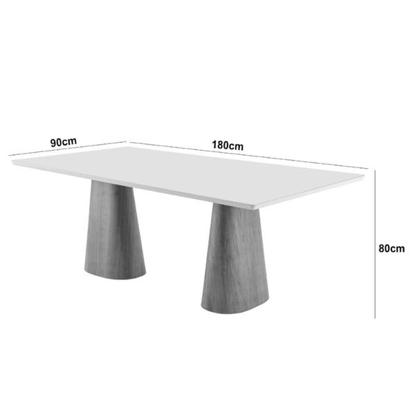 Imagem de Mesa para Sala de Jantar Noronha 180cm Madeira com Vidro Moderna Mobilia