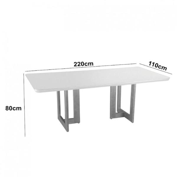 Imagem de Mesa Para Sala De Jantar Patros 220cm Moderna Mobília Cinamomo Imbuia/champanhe