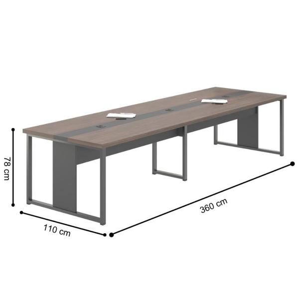 Imagem de Mesa Para Sala de Reunião 6 Lugares Londres Freijó Preto