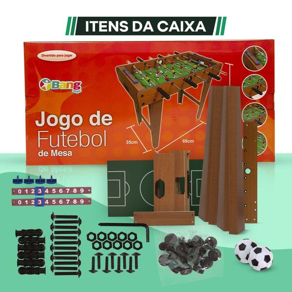 Imagem de Mesa Pebolim Infantil Totó Mdf Placar Bolas Envio Imediato