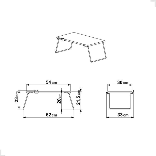 Imagem de Mesa Pequena Multiuso Pés Aço Suporte Notebook MDP Rustico Elegante