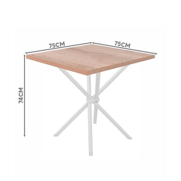 Imagem de Mesa Pequena Para Cozinha 4 Cadeiras Branco Carvalho Ash Slim Shop JM