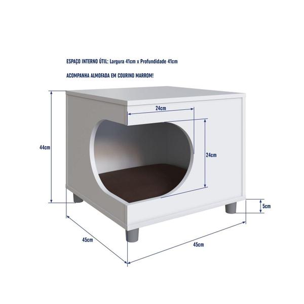 Imagem de Mesa Pet Lateral com Almofada - Branco