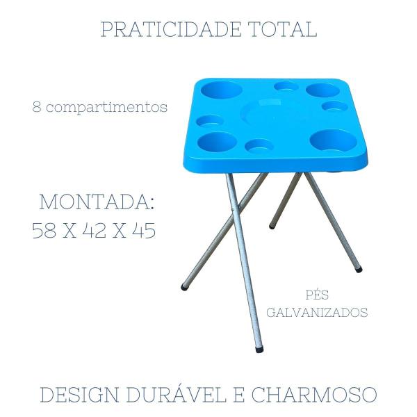 Imagem de Mesa Petisqueira Desmontável/Dobrável Azul Elegante Plus