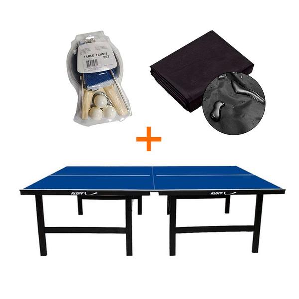 Imagem de MESA PING PONG 18MM - 1002 KLOPF + KIT TÊNIS DE MESA - 5030 + Capa Impermeável