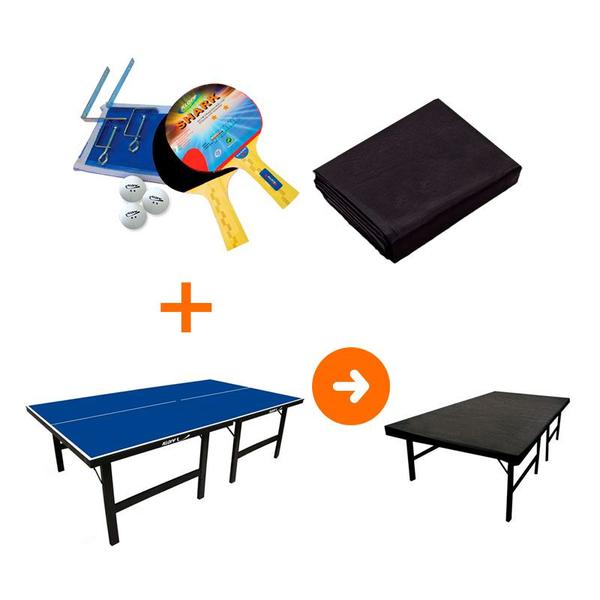 Imagem de MESA PING PONG ESPECIAL 18mm KLOPF 1002 + KIT TÊNIS DE MESA - 5031 + Capa Impermeável