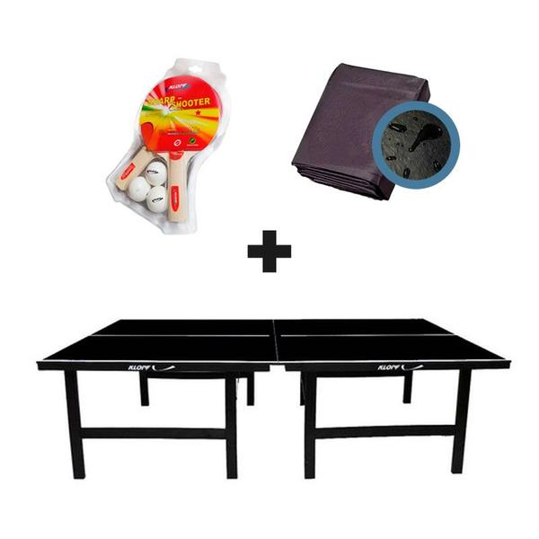 Imagem de MESA PING PONG PRETA 1010 KLOPF + KIT Completo 5030 + Capa