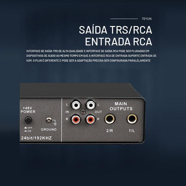 Imagem de Mesa Placa De Som 2 Canais Interface De Áudio Q-24 Gravação Profissional Áudio Mixer Canal