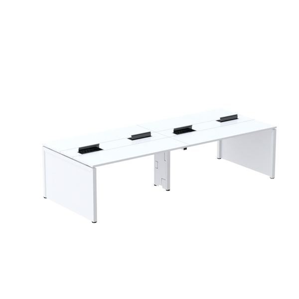 Imagem de Mesa Plataforma Dupla para 4 Lugares para Coworking 120x120/4p Branco