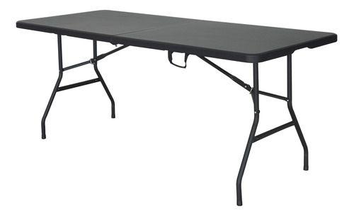 Imagem de Mesa Portatil Dobravel Vira Maleta Camping 180cm - Black