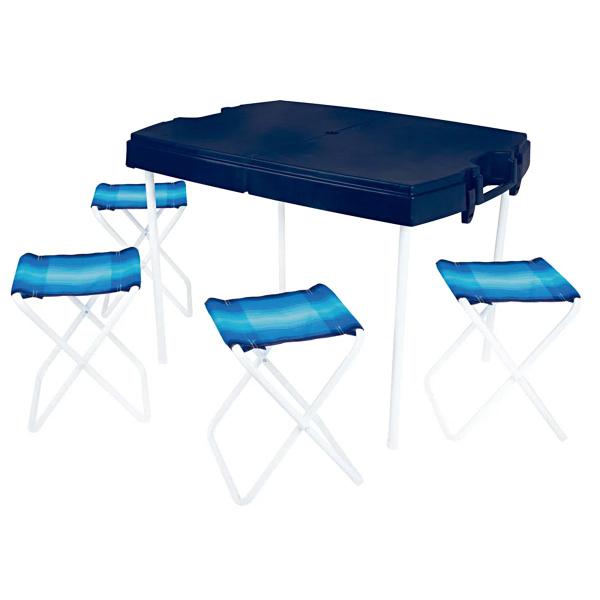 Imagem de Mesa Portátil Maleta Compacta Com 4 Banquetas Dobrável Camping Mor