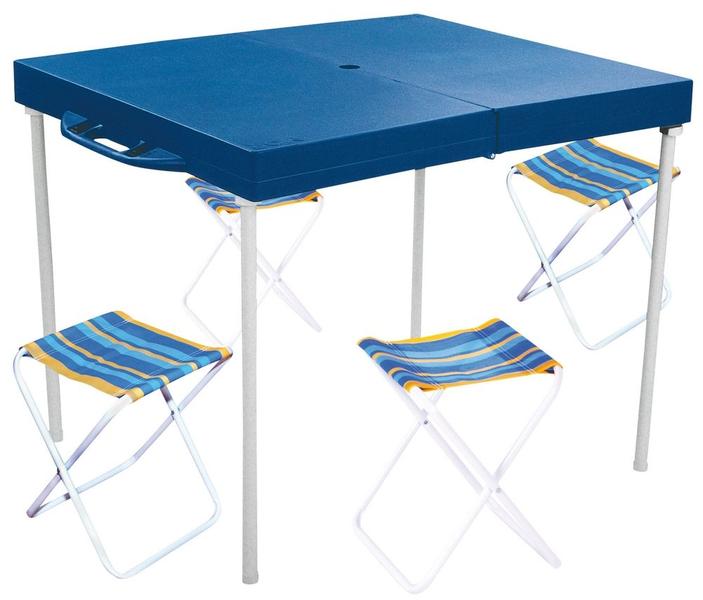 Imagem de Mesa Prática Dobrável Camping Tipo Maleta 4 Banquetas Mor