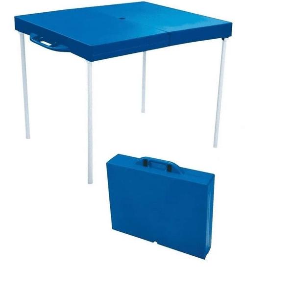 Imagem de Mesa pratica dobravel com banquetas azul mor 3403