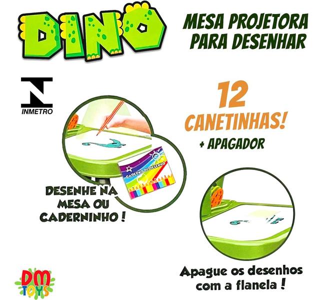 Imagem de Mesa Projetara Desenho Divertido Infantil Dino Dinossauro Com Ajuste Mesinha - Dino