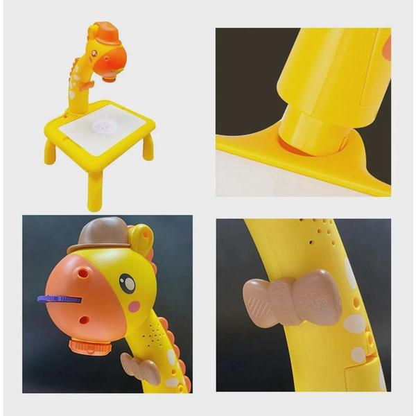Imagem de Mesa Projetor Desenho Infantil Interativos Pinturas Projetora(Amarelo) P