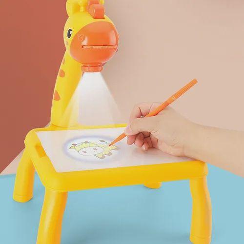 Imagem de Mesa Projetor Desenho Infantil Mesinha De Desenho Projetora Amarelo