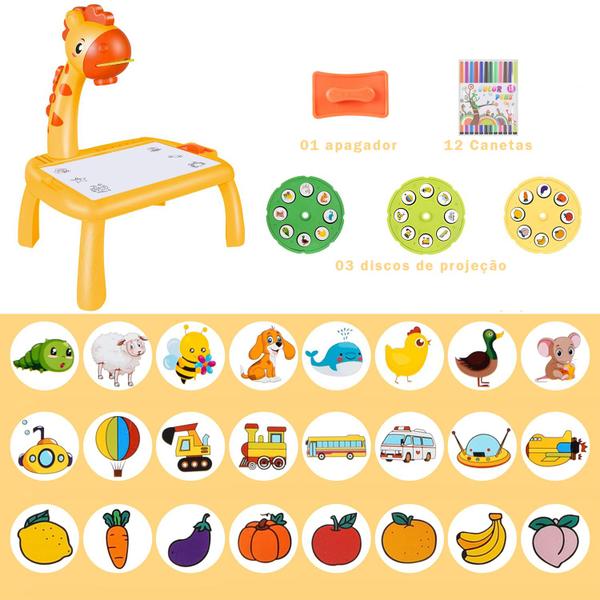 Imagem de Mesa Projetora Desenhar Infantil Educativa Projetor Girafa - Bee Toys