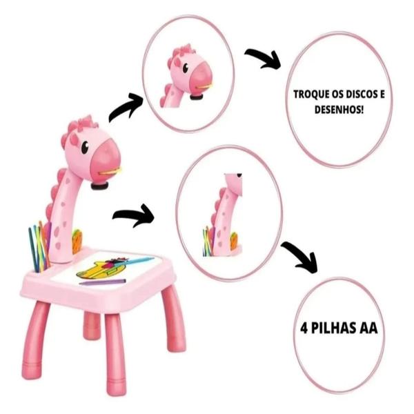 Imagem de Mesa Projetora Desenho Infantil Mesinha De Desenho Projetora Premium